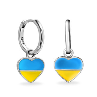 Срібні сережки "З Україною в серці" - Інтернет-магазин спільних покупок ToGether