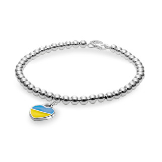Срібний браслет з намистин "З Україною в серці" - Інтернет-магазин спільних покупок ToGether