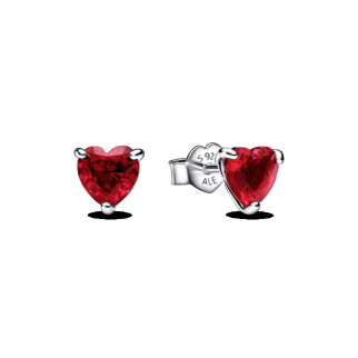 Срібні сережки   "Червоне серце" 292549C01 - Інтернет-магазин спільних покупок ToGether