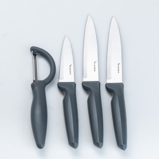 Набір кухонних ножів 3 штук + овочечистка Сірий - Інтернет-магазин спільних покупок ToGether