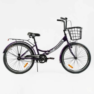 Велосипед складний Corso 24 Advance AD-24198 (1) одношвидкісний, складна сталева рама 14, корзина, багажник - Інтернет-магазин спільних покупок ToGether