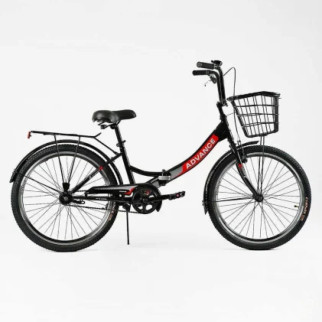 Велосипед складний Corso 24 Advance AD-24400 (1) одношвидкісний, складна сталева рама 14, корзина, багажник - Інтернет-магазин спільних покупок ToGether