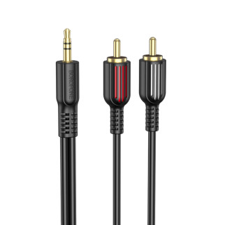 Аудiо-кабель BOROFONE BL11 3.5mm to double RCA audio cable Black (BL11B) - Інтернет-магазин спільних покупок ToGether