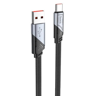 Кабель HOCO U119 USB to Type-C 5A, 1.2m, nylon, aluminum connectors, Black (6942007605007) - Інтернет-магазин спільних покупок ToGether