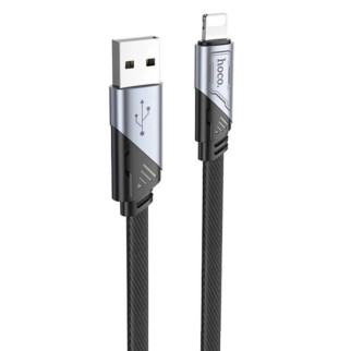 Кабель HOCO U119 USB to iP 2.4A, 1.2m, nylon, aluminum connectors, Black (6942007604987) - Інтернет-магазин спільних покупок ToGether