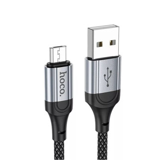 Кабель HOCO X102 USB to Micro 2.4A, 1m, nylon, aluminum connectors, Black (6942007608763) - Інтернет-магазин спільних покупок ToGether
