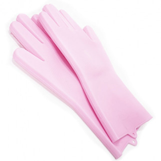 Силіконові рукавички Magic Silicone Gloves Pink для прибирання чистки миття посуду для будинку. DO-144 Колір рожевий - Інтернет-магазин спільних покупок ToGether