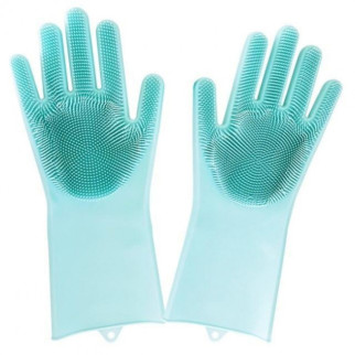 Силіконові рукавички Magic Silicone Gloves Pink для прибирання чистки миття посуду для будинку. KQ-985 Колір: бірюзовий - Інтернет-магазин спільних покупок ToGether
