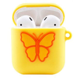 Чохол для AirPods силіконовий з TI-722 метеликом жовтий - Інтернет-магазин спільних покупок ToGether