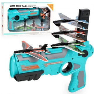 Дитячий іграшковий пістолет з літачками Air Battle катапульта з літаючими літаками (AB-1). AT-388 Колір: синій - Інтернет-магазин спільних покупок ToGether