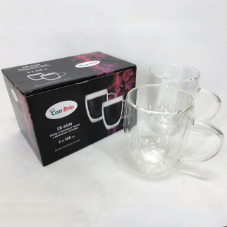 Гуртки скляні з подвійним дном Con Brio CB-8430-2 300 мл 2 шт. / Чайні чашки з JW-588 подвійним дном - Інтернет-магазин спільних покупок ToGether