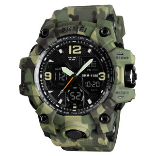 Годинник скмей чоловічий SKMEI 1155BCMGN GREEN CAMO, Водостійкий тактичний годинник, Модний NG-968 чоловічий годинник - Інтернет-магазин спільних покупок ToGether