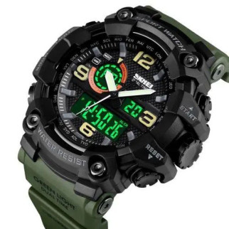 Протиударний годинник SKMEI 1520AG ARMY GREEN / Годинник наручний електронний тактичний, AK-519 фірмовий спортивний - Інтернет-магазин спільних покупок ToGether