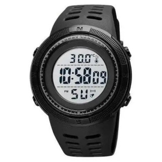 Годинник наручний чоловічий SKMEI 1681BKWT BLACK-WHITE, годинник спортивний. Колір: чорний з FZ-866 білим циферблатом - Інтернет-магазин спільних покупок ToGether