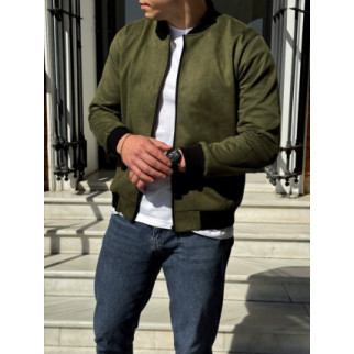 Чоловіча замшева куртка бомбер демісезонна Reload Low хакі - Інтернет-магазин спільних покупок ToGether