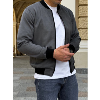 Чоловіча замшева куртка бомбер демісезонна замшева Reload Low темно-сіра - Інтернет-магазин спільних покупок ToGether