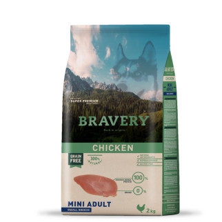 Корм Bravery Chicken Adult Mini сухий з куркою для дорослих собак малих порід 2 кг - Інтернет-магазин спільних покупок ToGether