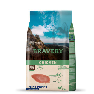 Корм Bravery Mini Puppy Chicken сухий з куркою для цуценят малих порід 2 кг - Інтернет-магазин спільних покупок ToGether