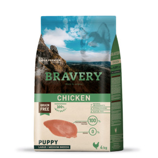 Корм Bravery Puppy Large & Medium Chicken сухий з куркою для цуценят середніх та великих порід 4 кг - Інтернет-магазин спільних покупок ToGether