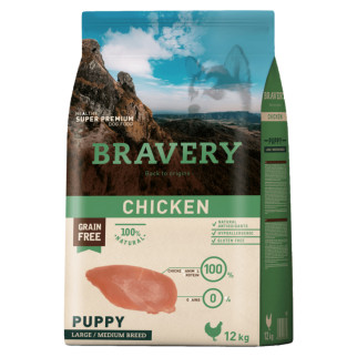 Корм Bravery Puppy Large & Medium Chicken сухий з куркою для цуценят середніх та великих порід 12 кг - Інтернет-магазин спільних покупок ToGether