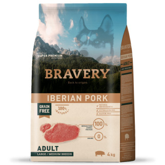 Корм Bravery Adult Large & Medium Iberian Pork сухий зі свининою для дорослих собак середніх та великих порід 4 кг - Інтернет-магазин спільних покупок ToGether