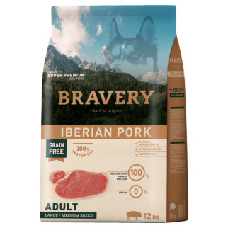 Корм Bravery Adult Large & Medium Iberian Pork сухий зі свининою для дорослих собак середніх та великих порід 12 кг - Інтернет-магазин спільних покупок ToGether