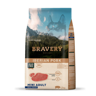 Корм Bravery Mini Adult Iberian Pork сухий зі свининою для дорослих собак малих порід 2 кг - Інтернет-магазин спільних покупок ToGether