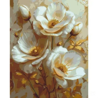 Картина за номерами з фарбами металік "Білі квіти" 40х50 - Інтернет-магазин спільних покупок ToGether