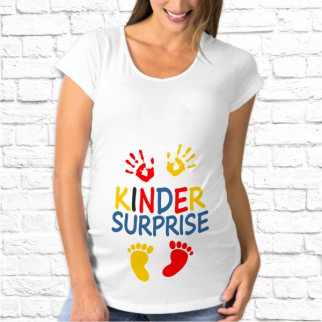 Футболка для вагітної з принтом Kinder Surprise XXL, Білий Push IT - Інтернет-магазин спільних покупок ToGether