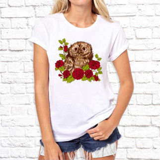 Жіноча футболка з принтом "Совеня у квітах" Push IT - Інтернет-магазин спільних покупок ToGether