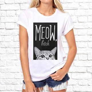 Жіноча футболка з принтом Swag "Meow, bitch" Push IT - Інтернет-магазин спільних покупок ToGether