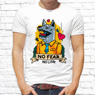 Чоловіча футболка з принтом Вовк "No fear, no love" Push IT - Інтернет-магазин спільних покупок ToGether