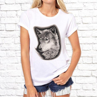 Жіноча футболка з принтом Вовчиця сіра Push IT - Інтернет-магазин спільних покупок ToGether