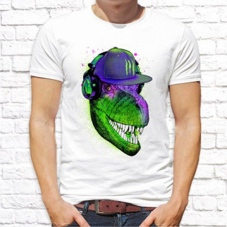 Чоловіча футболка з принтом Динозавр у бейсболці Push IT - Інтернет-магазин спільних покупок ToGether