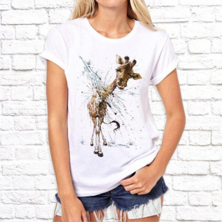 Жіноча футболка з принтом Жираф із бризками Push IT - Інтернет-магазин спільних покупок ToGether