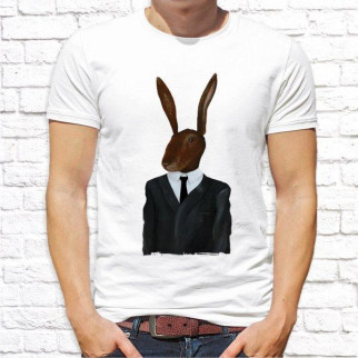 Чоловіча футболка з принтом Заєць джентльмен Push IT - Інтернет-магазин спільних покупок ToGether