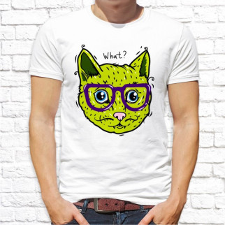 Чоловіча футболка з принтом Зелений Кіт в окулярах Push IT - Інтернет-магазин спільних покупок ToGether