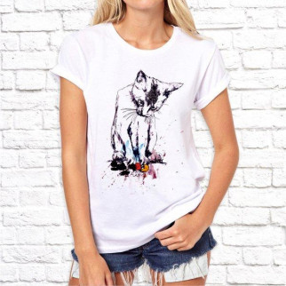 Жіноча футболка з принтом Кішка мисливця Push IT - Інтернет-магазин спільних покупок ToGether