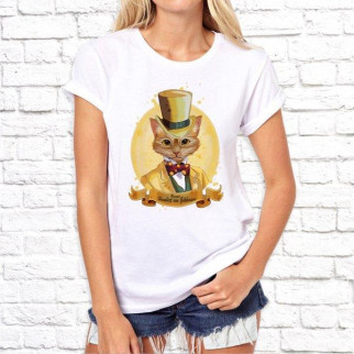Жіноча футболка з принтом Кот-джентльмен Push IT - Інтернет-магазин спільних покупок ToGether