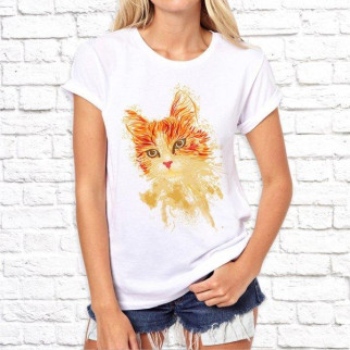 Жіноча футболка з принтом Кішка руда Push IT - Інтернет-магазин спільних покупок ToGether