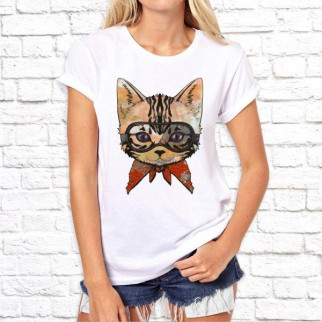 Жіноча футболка з принтом Кіт у накидці Push IT - Інтернет-магазин спільних покупок ToGether