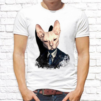 Чоловіча футболка з принтом Кіт у діловому костюмі Push IT - Інтернет-магазин спільних покупок ToGether