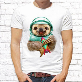 Чоловіча футболка з принтом Ленивець космонавт Push IT - Інтернет-магазин спільних покупок ToGether