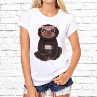 Жіноча футболка з принтом Ленивець йог Push IT - Інтернет-магазин спільних покупок ToGether