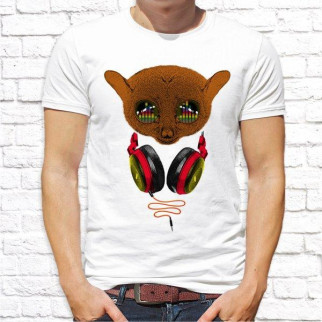 Чоловіча футболка з принтом Лімур у навушниках Push IT - Інтернет-магазин спільних покупок ToGether