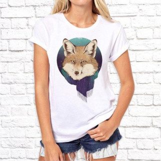 Жіноча футболка з принтом Лисиця у шарфі Push IT - Інтернет-магазин спільних покупок ToGether