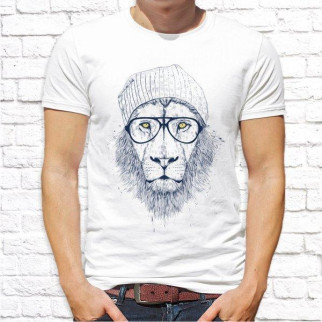 Чоловіча футболка з принтом Лев у шапці та окулярах Push IT - Інтернет-магазин спільних покупок ToGether
