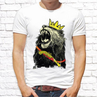 Чоловіча футболка з принтом Лев у короні та з пістолетом Push IT - Інтернет-магазин спільних покупок ToGether