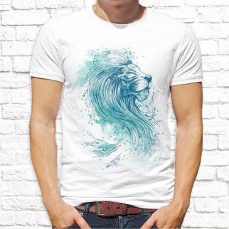 Чоловіча футболка з принтом Синій силует Лева Push IT - Інтернет-магазин спільних покупок ToGether