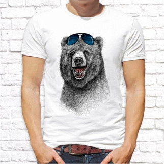 Чоловіча футболка з принтом Сірий Ведмідь в окулярах Push IT - Інтернет-магазин спільних покупок ToGether